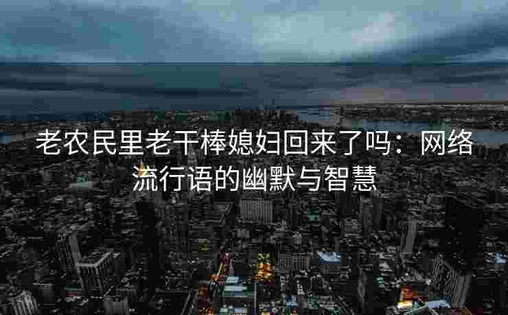 老农民里老干棒媳妇回来了吗:网络流行语的幽默与智慧 老农民里老干棒媳妇回来了吗:网络流行语的幽默与智慧